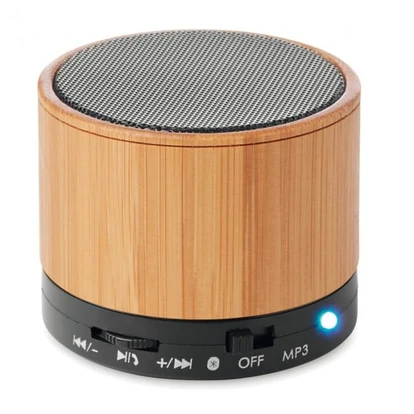 Round Bamboo Wireless Speaker