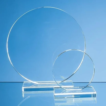 20cm x 12mm Clear Glass Circle Award