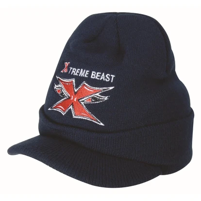 Acrylic beanie with peak
