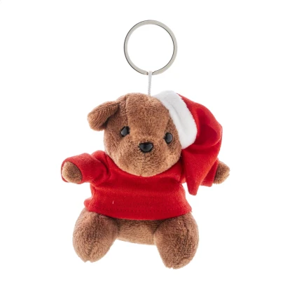Plush Christmas Teddy Bear Keyring
