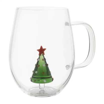 Christmas Tree Glass Mug 550ml