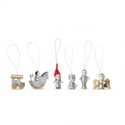 Set Of 6 Xmas Tree Decorations