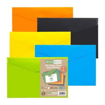 Eco-Eco A5 50% Recycled Press Stud Wallet