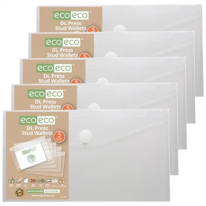 Eco-Eco DL 95% Recycled Clear Press Stud Wallet