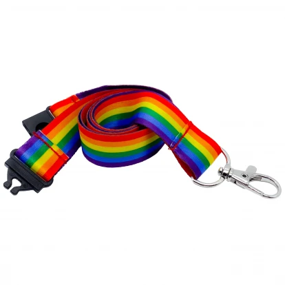 20mm Recycled PET Lanyard in Pride Rainbow (UK Stock)